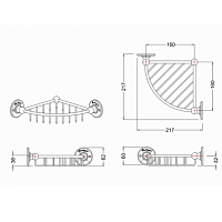Burlington Arcade Полка решетка угловая 21,7х21,7 см, цвет: хром глянцевый A21 CHR