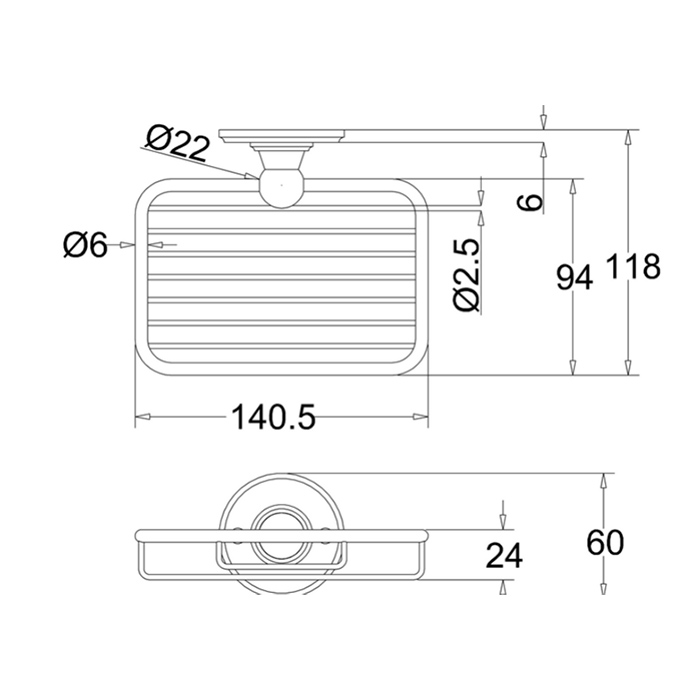 Burlington Black Мыльница решетка, подвесная, цвет: хром A13 WAL