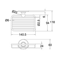 Burlington Black Мыльница решетка, подвесная, цвет: хром A13 WAL