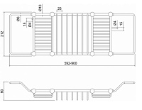 Burlington Classic Полка на ванну 90х21,2 см, подвесная, цвет: хром глянцевый A27 CHR
