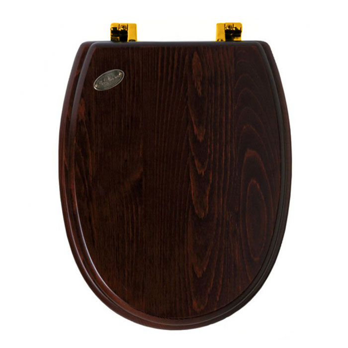 Simas Arcade Крышка-сиденье для унитаза, без микролифта, крепление золото, цвет: noce AR005noc/oro