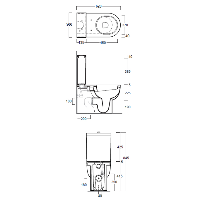 Simas E-Line Бачок для унитаза EL07, без механизма смыва, цвет: белый глянцевый EL09bi