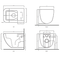 Cielo Shui Comfort Унитаз подвесной 37,5x55xh37 см, с креплениями, цвет: Basalto SHCOVSKBA