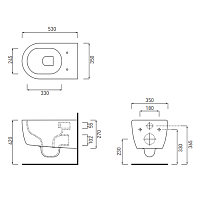 Cielo Smile Унитаз подвесной 34х53хh27 см, безободковый, цвет: глянцевый белый SMVSNWK