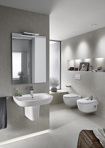 Roca Meridian Биде подвесное 56х36 см, c 1 отв. под смеситель и переливом, цвет: белый глянцевый 357245000