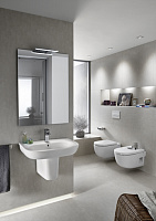 Roca Meridian Биде подвесное 56х36 см, c 1 отв. под смеситель и переливом, цвет: белый глянцевый 357245000