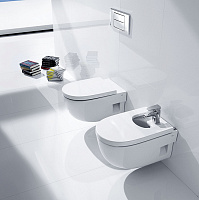 Roca Meridian Биде подвесное 56х36 см, c 1 отв. под смеситель и переливом, цвет: белый глянцевый 357245000