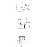 Simas E-Line Биде напольное 35х51 см c 1 отверстием под смеситель и переливом, цвет: белый глянцевый EL04bi