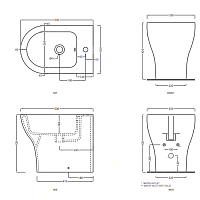 Cielo Enjoy Биде напольное 35х53хh42 см, 1 отв., тальк EJBITL
