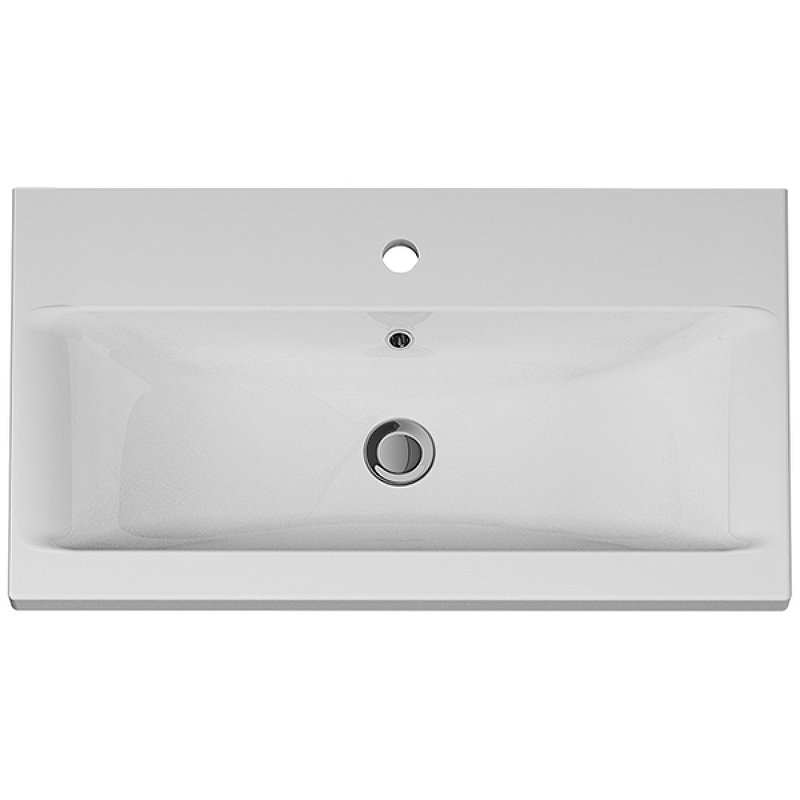 Am.Pm Gem Раковина накладная 76х42,5 см, с переливом, 1 отв. под смеситель, цвет: белый глянцевый M90WCC0752WG