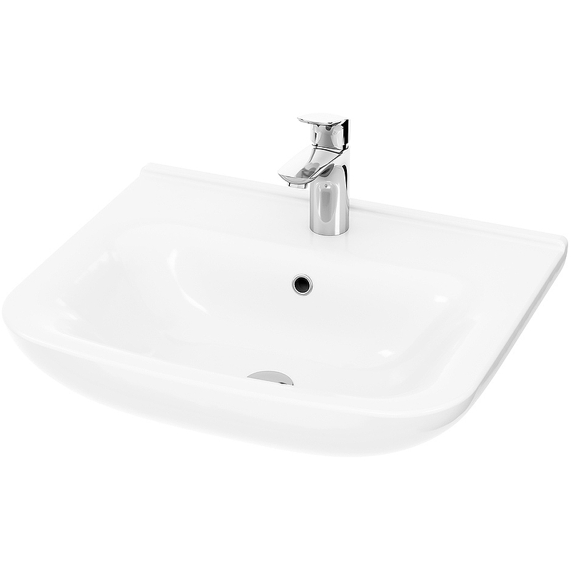 Am.Pm Like Раковина подвесная 55х46 см, с переливом, 1 отверстие под смеситель, цвет: белый глянец C804221WH