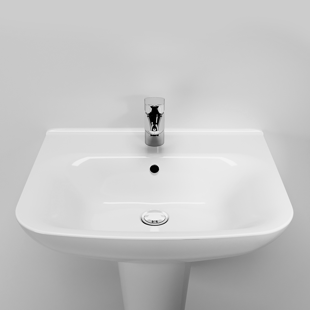 Am.Pm Like Раковина подвесная 55х46 см, с переливом, 1 отверстие под смеситель, цвет: белый глянец C804221WH