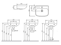 Am.Pm Like Раковина подвесная 55х46 см, с переливом, 1 отверстие под смеситель, цвет: белый глянец C804221WH