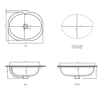 Cielo Enjoy Раковина встраиваемая 44,5х52хh18,5 см, овальная, цвет: серый EJLASPOBR