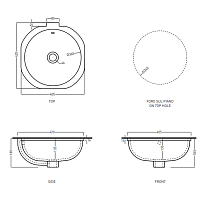 Cielo Enjoy Раковина встраиваемая 42х40,5хh18,5 см, круглая, цвет: глянцевый белый EJLASPT