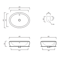 Cielo Fluid Раковина накладная 60х45хh14,5 см, цвет: серый FLLA60BR