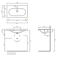 Cielo Fluid Раковина подвесная 80х48хh15 см, цвет: глянцевый белый FLLS80