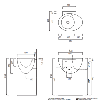 Cielo Le Giare Раковина подвесная 56х45хh35 см, цвет: Agave LGLS56AG