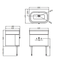 Burlington Chalfont Раковина подвесная 51х31 см, перелив, 1 отв. под смеситель, цвет: белый глянец B8E