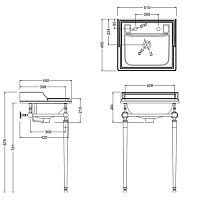 Burlington Classic Раковина подвесная 51х43 см без перелива, 1 отв под смеситель, цвет: белый глянец B20 1TH
