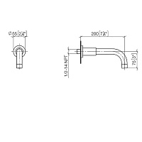 Dornbracht Tara Излив для ванны, настенный, цвет: платина 13801892-08