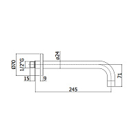Paffoni Излив 24,5 см, настенный, цвет: Steel Looking ZBOC141ST