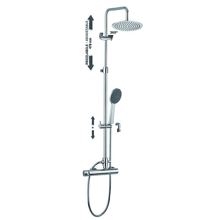 Paffoni Doccia Душевая стойка с верхним душем, цвет: хром ZCOL686SK2CR MINI MASTER