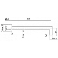 Paffoni Soffioni Кронштейн для верхниго душа 35 см, цвет: хром ZSOF063CR350