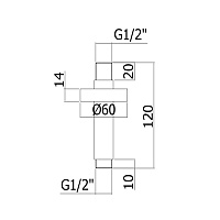 Paffoni Soffioni Кронштейн для верхнего душа 12 см, потолочный, цвет: золото медовое ZSOF064HG