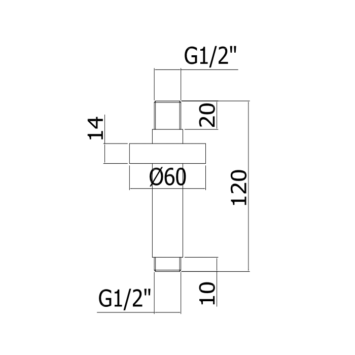 Paffoni Soffioni Кронштейн для верхнего душа 12 см, потолочный, цвет: черный матовый ZSOF064NO