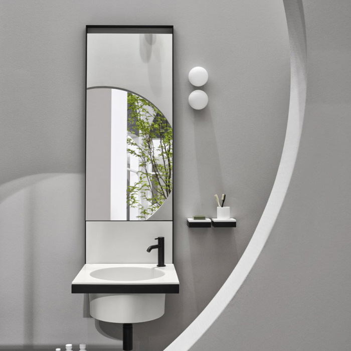 Cielo Specchi Зеркало 110x50x4 см, цвет: матовый черный ELSPTNM