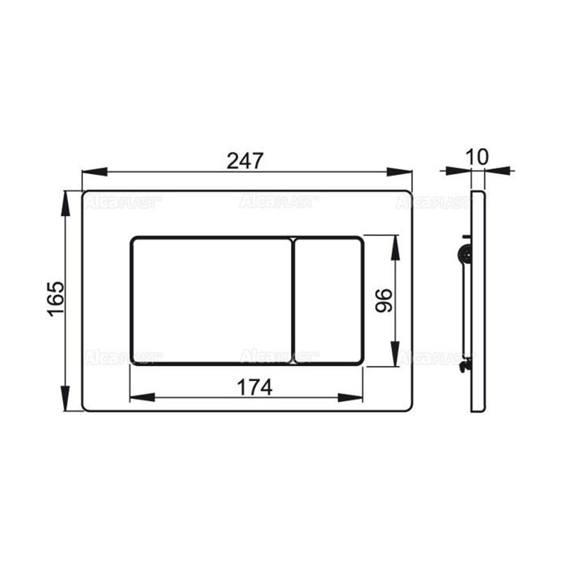 Alcaplast Панель управления металлическая, антивандальная, цвет: хром M279