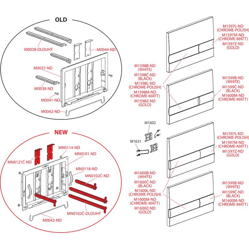 Alcaplast Панель управления, цвет: хром-глянец/мат M1713