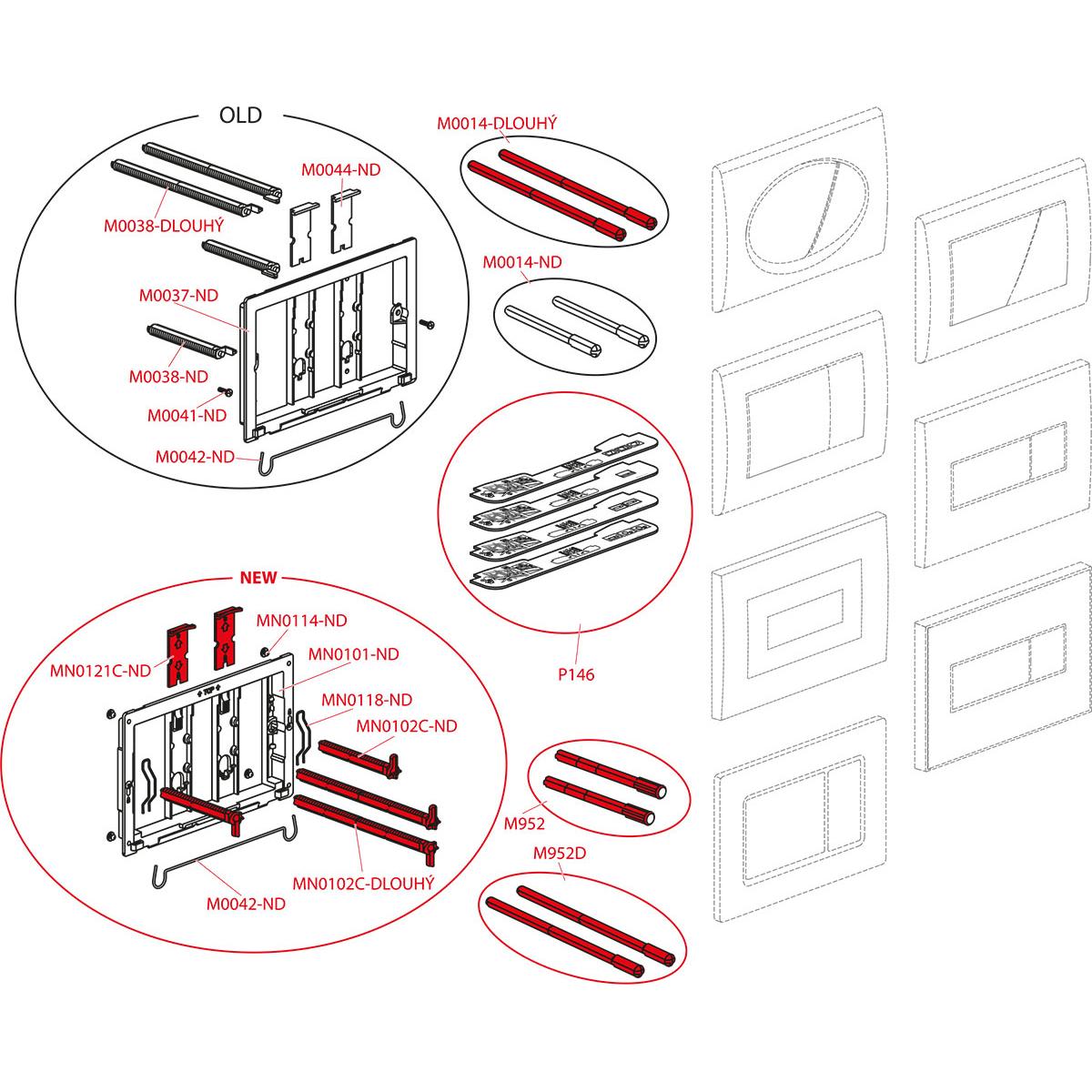 Alcaplast Панель управления, цвет: хром глянцевый M271