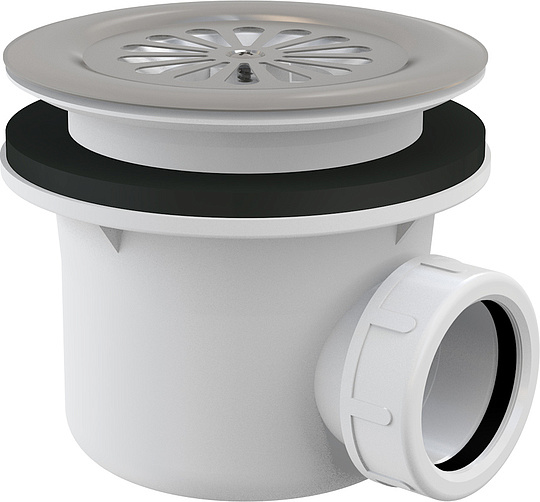 Alcaplast Cифон для душевого поддона с нержавеющей peшeткой, цвет: хром A48