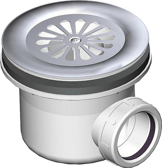 Alcaplast Cифон для душевого поддона с нержавеющей peшeткой, цвет: хром A48