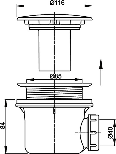 Alcaplast Сифон для душевого поддона, цвет: хром A49CR