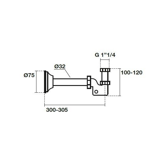 Kerasan Molecola Сифон для биде латунный 1" 1/4, цвет: Cromo 920590