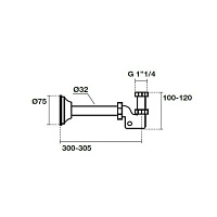 Kerasan Molecola Сифон для биде латунный 1" 1/4, цвет: Cromo 920590