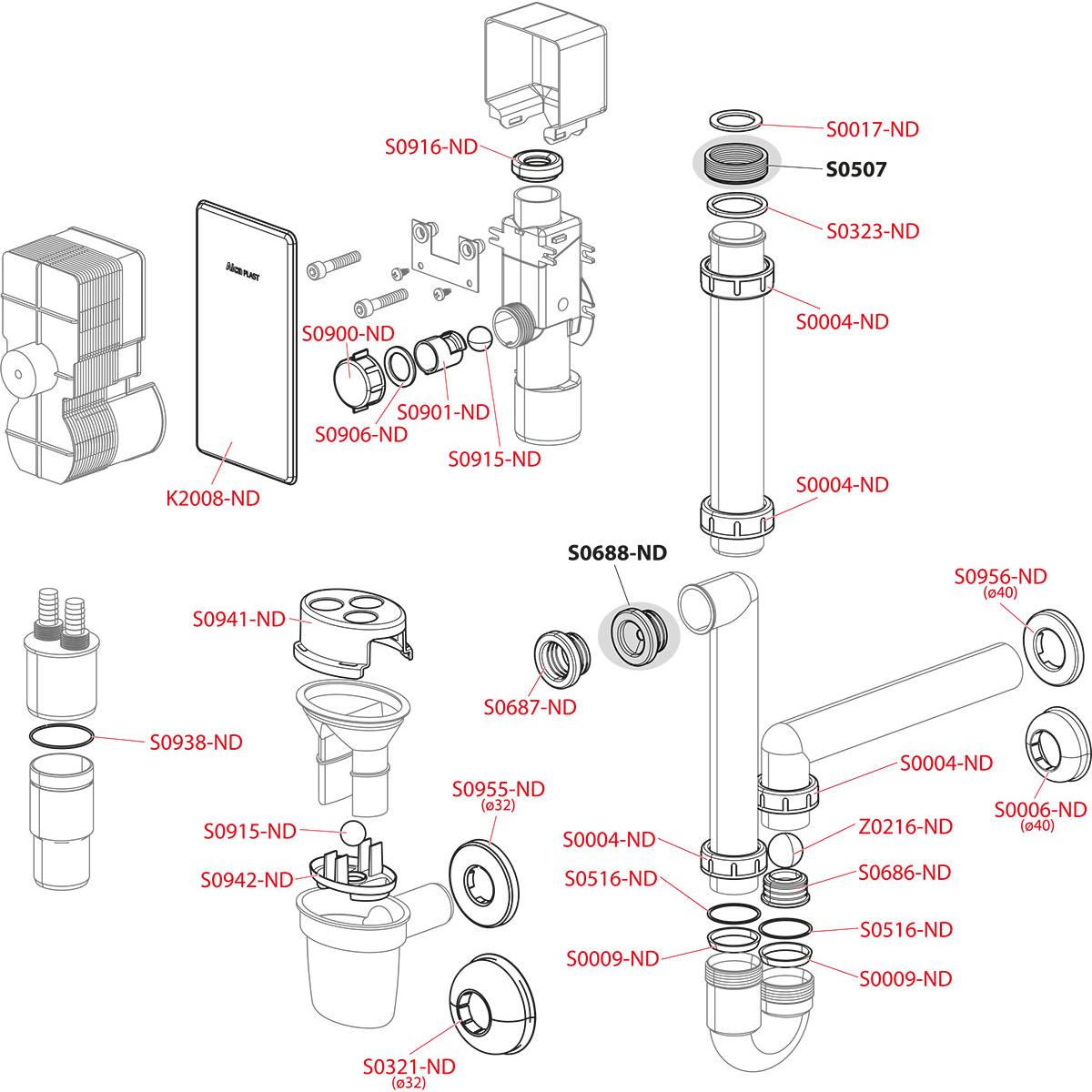 Alcaplast Сифон для сбора конденсата, цвет: белый AKS5