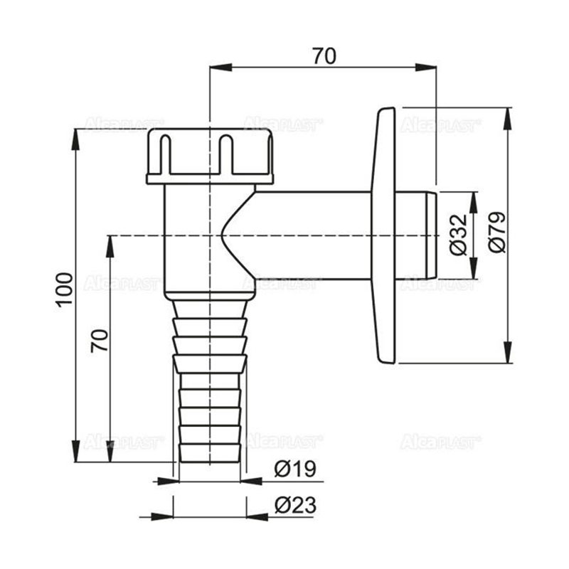 Alcaplast Сифон для стиральной машины наружный, цвет: белый APS2