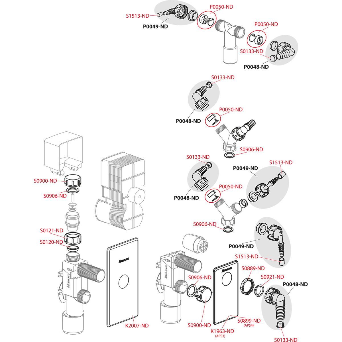 Alcaplast Сифон для стиральной машины под штукатурку, цвет: хром APS3P