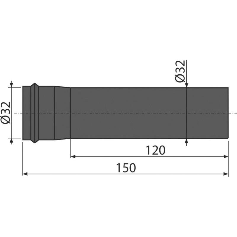 Alcaplast Удлинитель DN32, цвет: черный A4000BLACK
