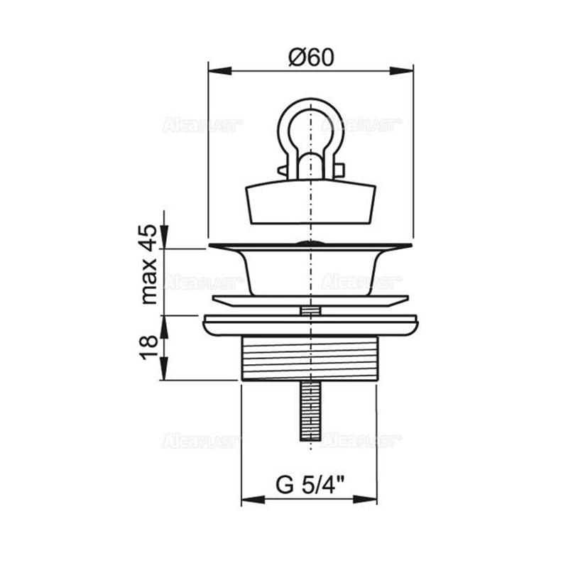 Alcaplast Водослив для умывальника 5/4" цвет: хром A439