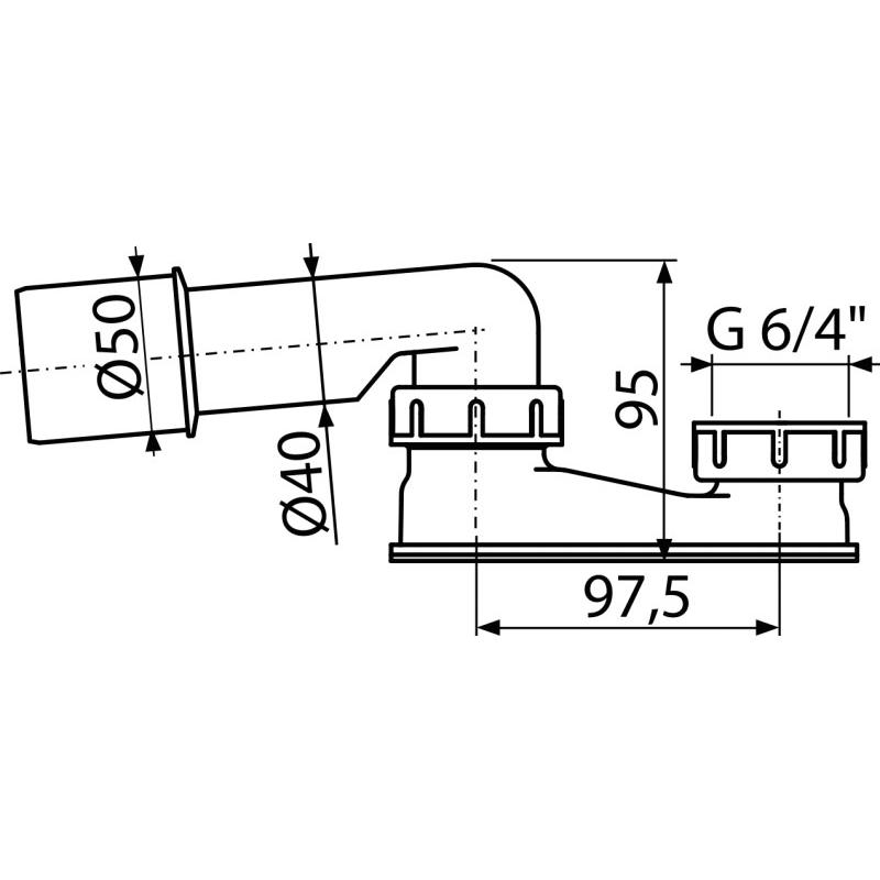 Alcaplast Гидрозатвор сниженный, цвет: белый A532-DN50
