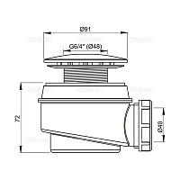 Alcaplast Сифон для душевого поддона, цвет: белый A47B-60