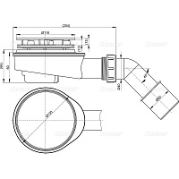 Alcaplast Низкий сифон для толстостенного душевого поддона, цвет: хром A492CR