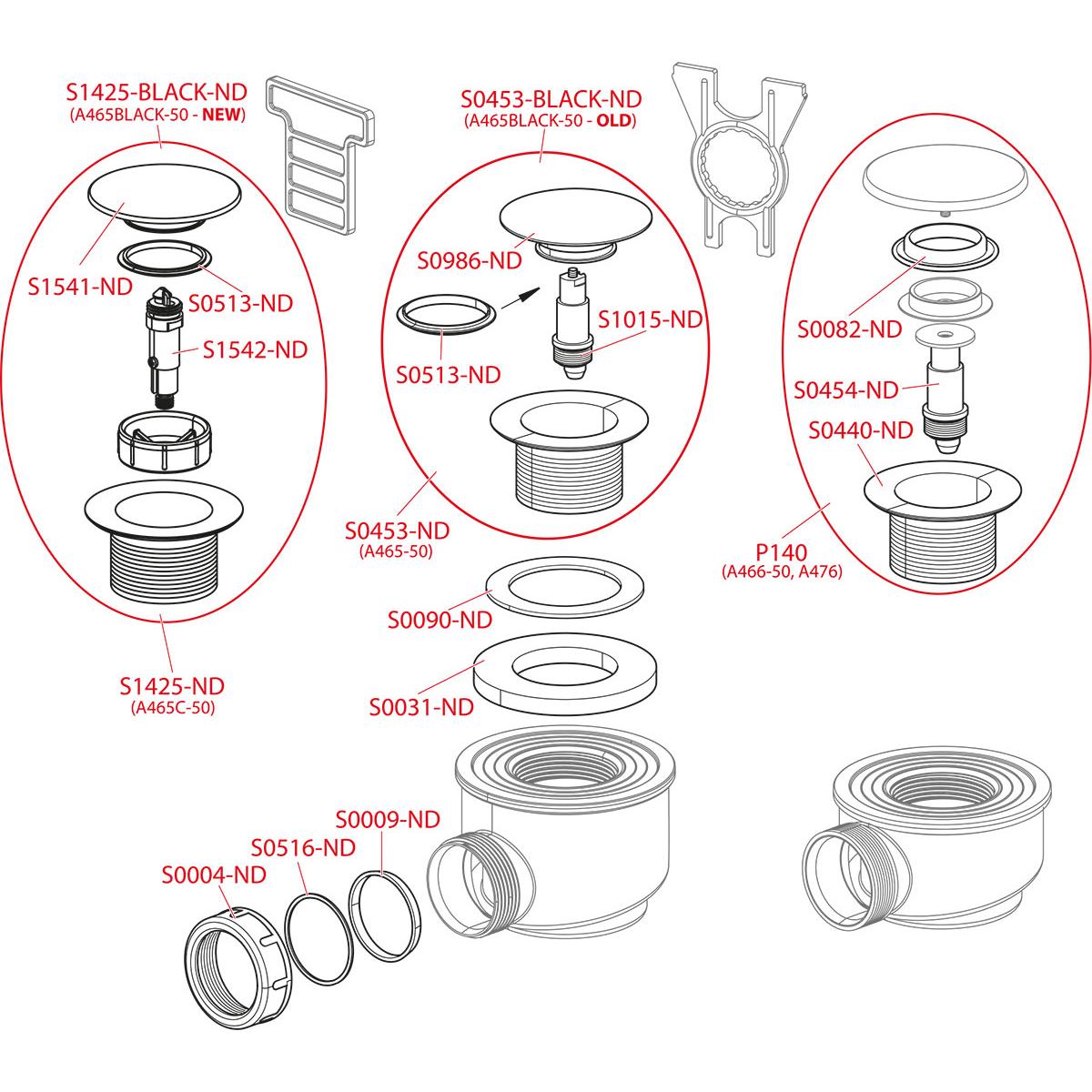 Alcaplast Сифон для душевого поддона click/clack, цвет: черный A465BLACK-50