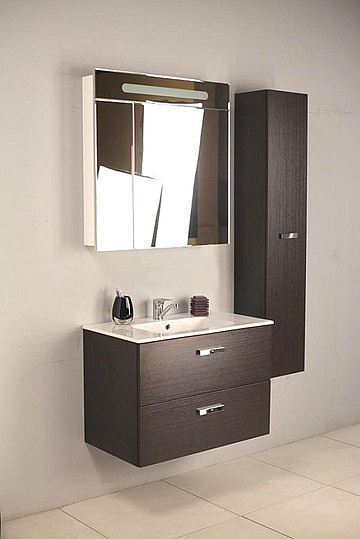 Roca Victoria Nord Шкаф-пенал 30х150h см, подвесной, с 1ой дверцей, цвет: венге ZRU9000025