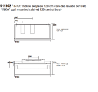 Kerasan Inka Project Тумба под раковину на 120 см, подвес. 118x37x30hсм, цвет: Laccato bianco lucido 911102
